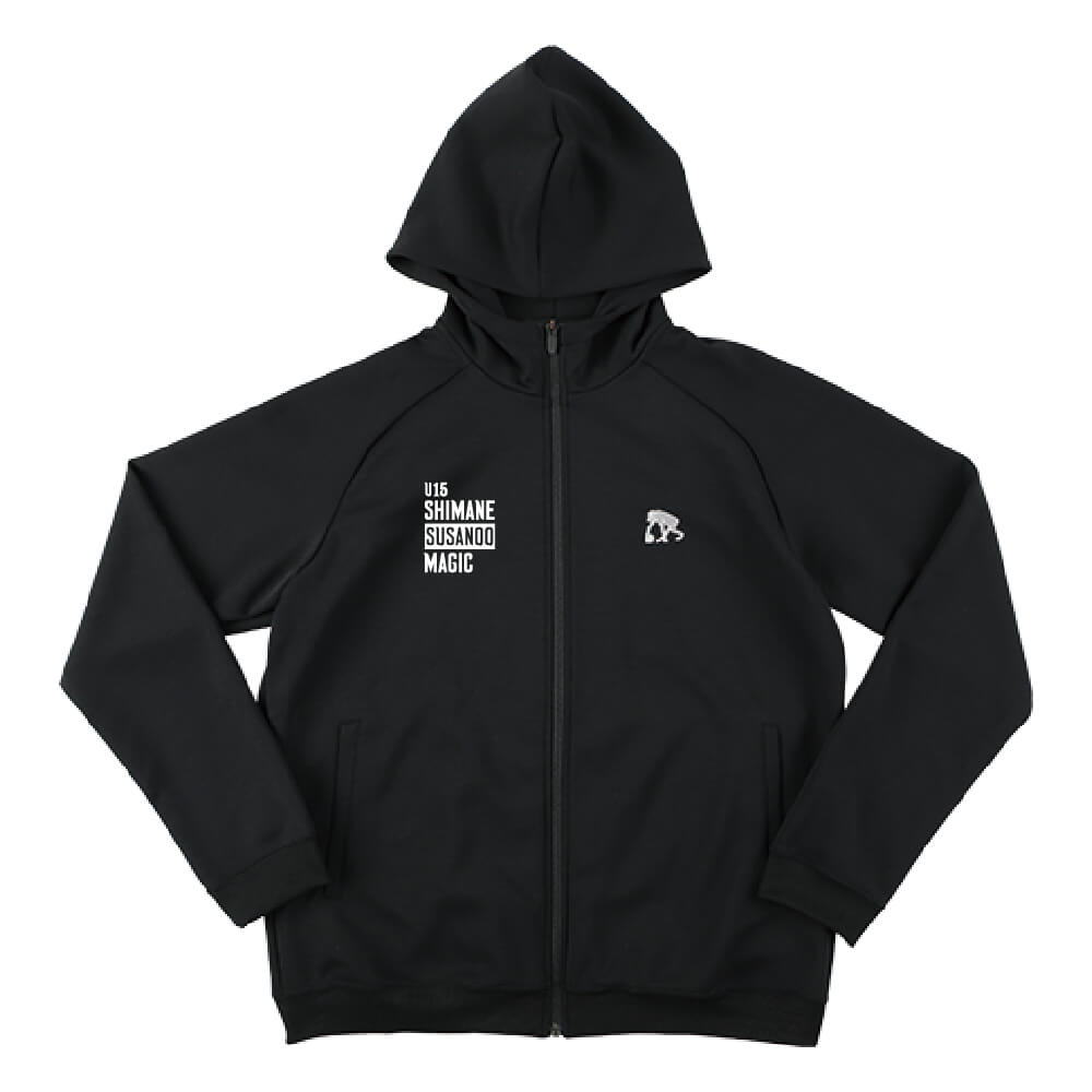 [U15]フルジップ スウェットパーカ (ブラック)