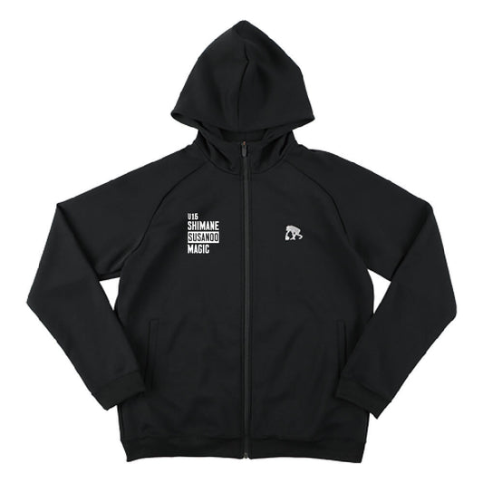 [U15]フルジップ スウェットパーカ (ブラック)