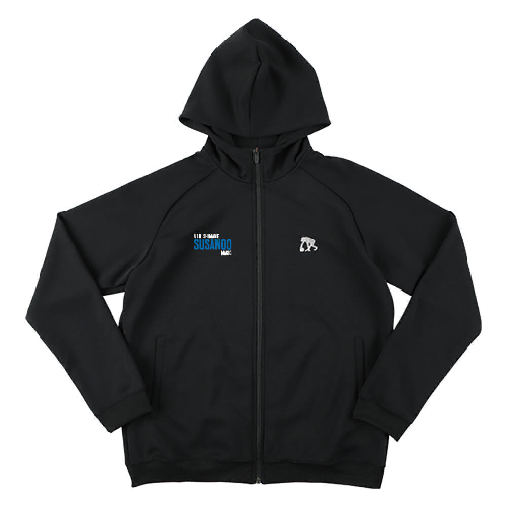 [U18]フルジップ スウェットパーカ (ブラック)