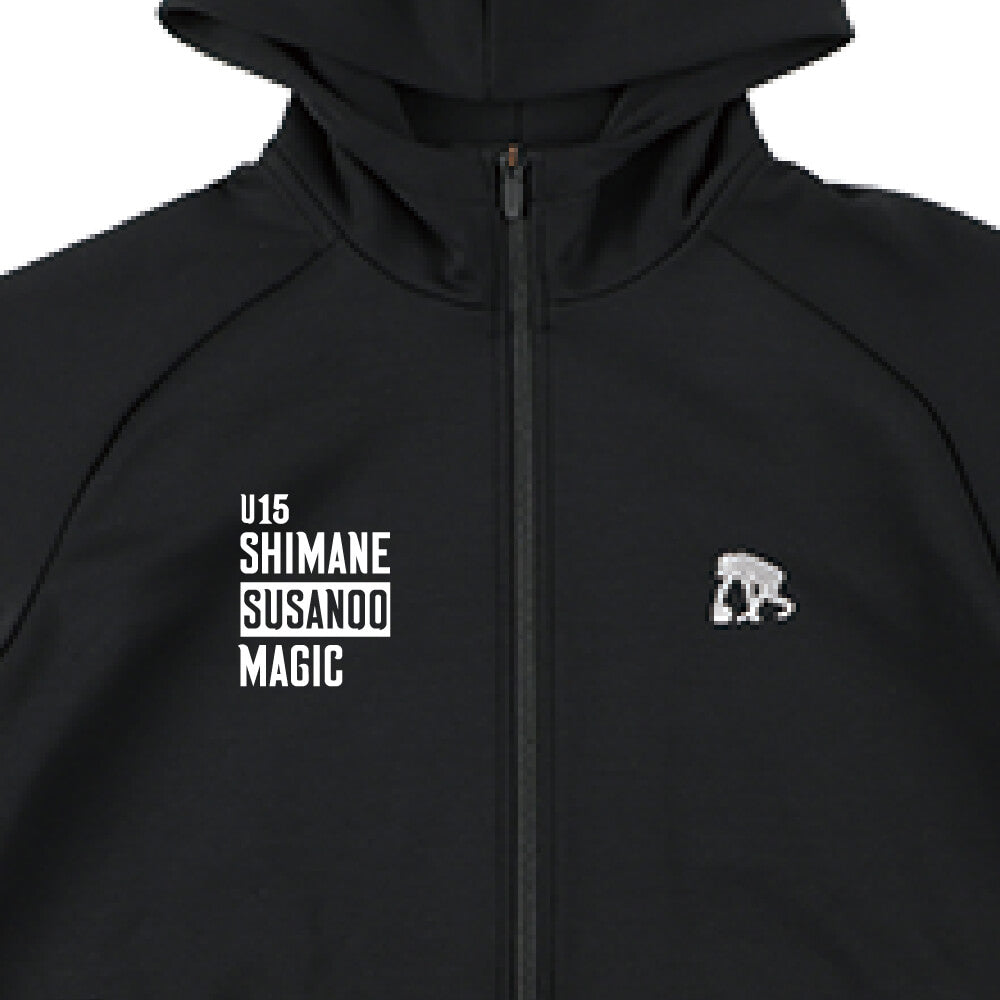 [U15]フルジップ スウェットパーカ (ブラック)