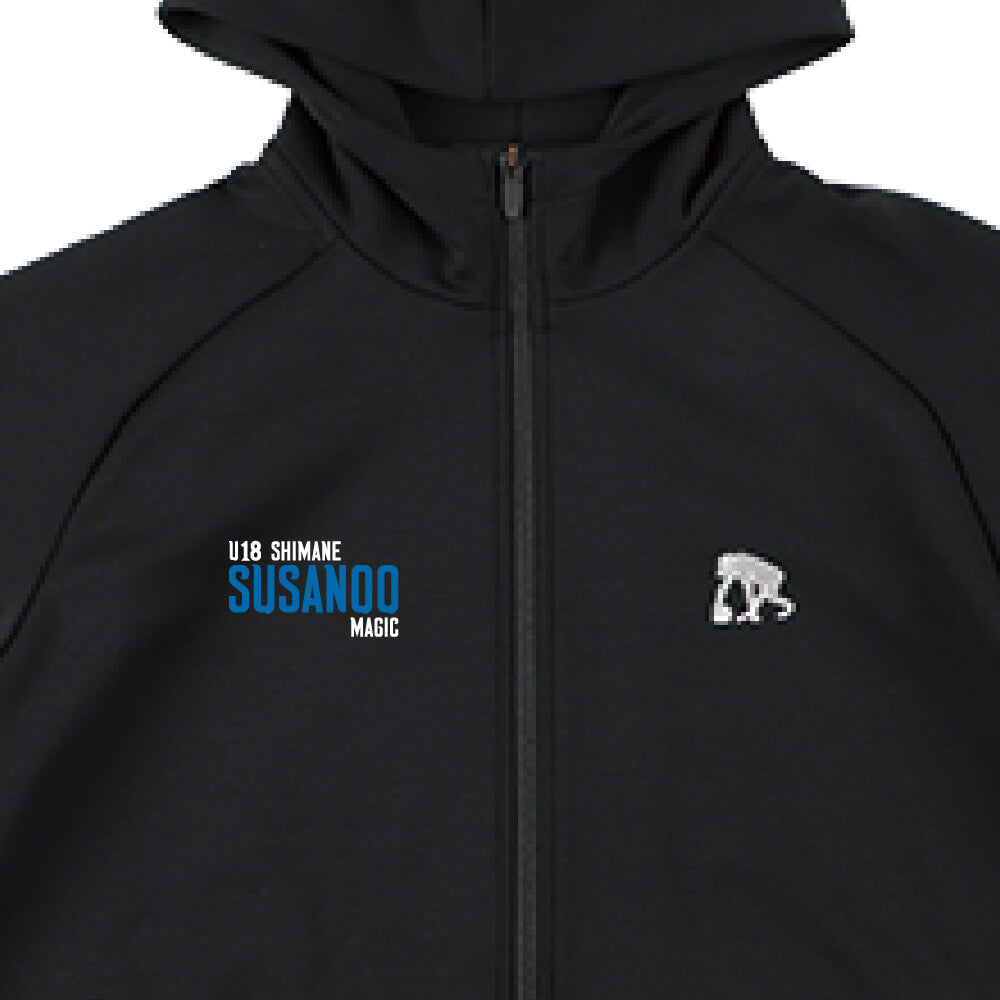 [U18]フルジップ スウェットパーカ (ブラック)